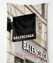 Balenciaga Storefront Print Flannel Sofa Throw Blanket Premium Couch Cover BA374